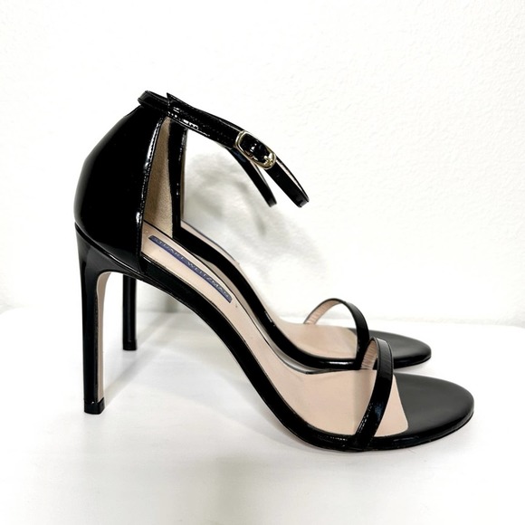 NWOT Stuart Weitzman Nudistsong Patent Leather Strapy Heels - Picture 1 of 6